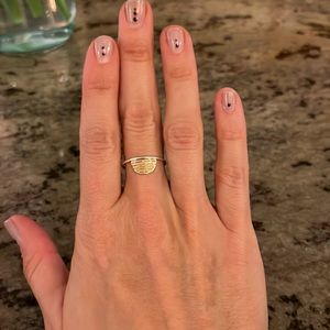 Sterling Silver and Brass Half Moon Rising Sun Ring